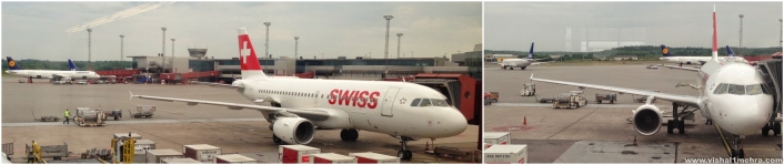 Swiss Air A319 - View from the Loo at Arlanda Stockholm Airport