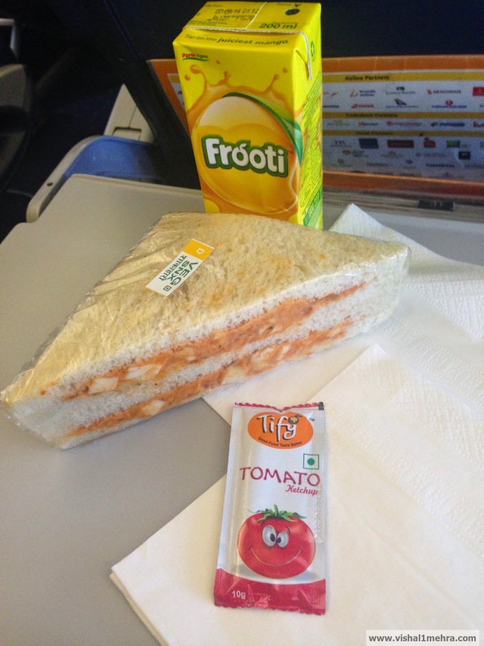Jet Airways Domestic - Paid sandwich meal